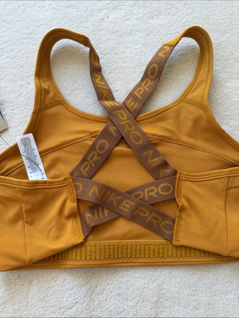 Nike Mustard Yellow Racerback Sports Bra